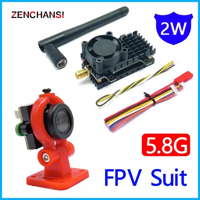 Alt view image 2 of 5 - fpv suit,5.8G FPV Monitor 800*480 with DVR 40CH and Long Range 5.8G 2W FPV Wireless VTX Transmitter + 1.4mm CMOS 700TVL Camera for RC