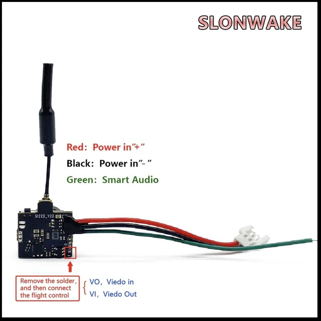 Alt view image 4 of 5 - 200mW VTX-CAM,Spotter Micro FPV AIO Camera 5.8G FOV120° 1200TVL Video Transmitter 48CH 25MW-100mW-200MW Adjustable VTX support OSD for RC part