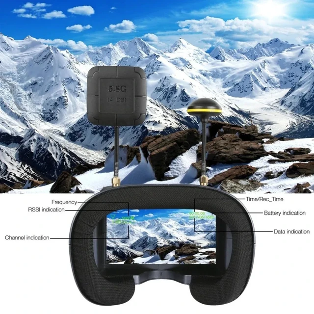Alt view image 4 of 5 - fpv suit,008D 5.8G 40CH 4.3 Inch 800*480 Video Headset HD DVR Diversity FPV Goggles with 400mW all in one transmitter camera night vision