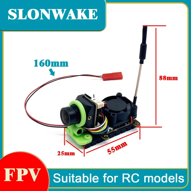 Alt view image 3 of 5 - fpv suit,SLONWAKE 5.8G 48CH 1000mW adjustable VTX Transmitter and 2.1mm CMOS 1200TVL Camera and 4.3 inch fpv IPS Monitor 480*272px for RC
