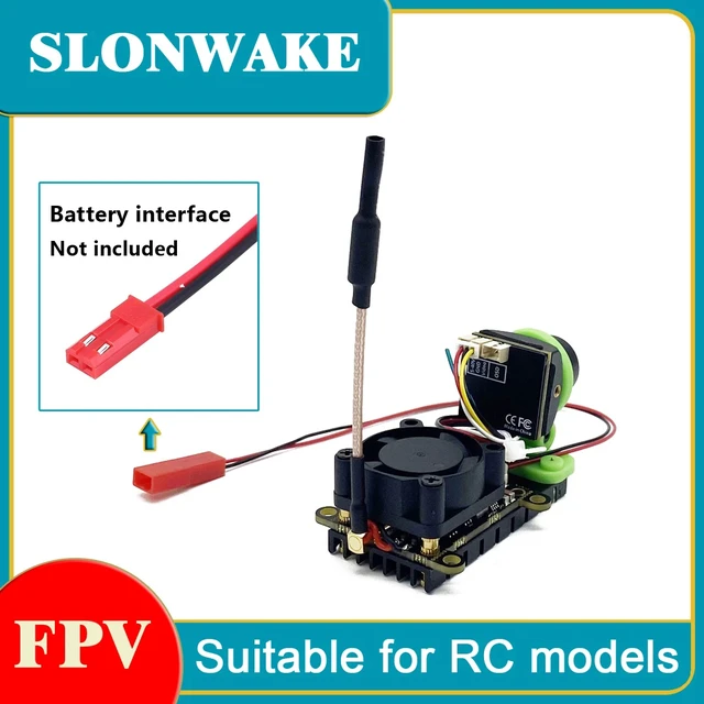 Alt view image 4 of 5 - fpv suit,SLONWAKE 5.8G 48CH 1000mW adjustable VTX Transmitter and 2.1mm CMOS 1200TVL Camera and 4.3 inch fpv IPS Monitor 480*272px for RC
