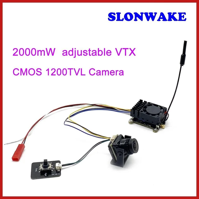 Main image of 2W VTX camera Red,5.8g analog signal fpv 2W VTX adjustable transmitter and CMOS 1200TVL FPV Camera 2.1mm AIO 130° use for RC FPV Monitor RC Plane