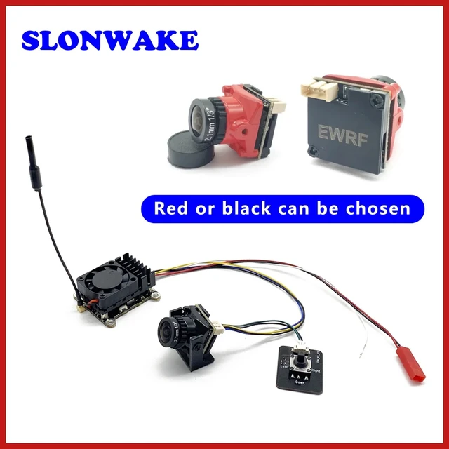 Alt view image 3 of 5 - 2W VTX camera Red,5.8g analog signal fpv 2W VTX adjustable transmitter and CMOS 1200TVL FPV Camera 2.1mm AIO 130° use for RC FPV Monitor RC Plane