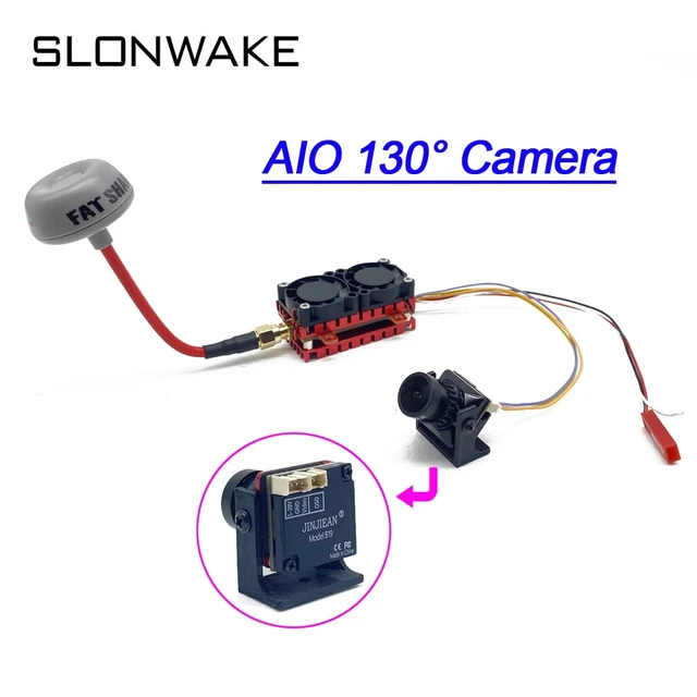 Alt view image 2 of 5 - fpv suit,SLONWAKE Long Range 5W 5.8G 48CH FPV VTX Transmitter and B19 1500TVL Camera 2.1mm lens with 2.4 inch fpv mini monitor for Analog
