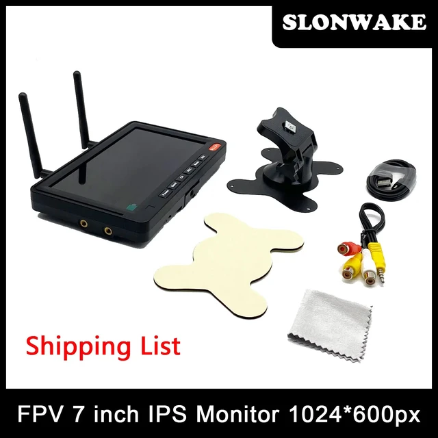 Alt view image 4 of 5 - monitor antenna 2,5.8G 56CH 7" FPV Color 1024*600 FPV Monitor Video Screen 7 Inch for FPV RC Multicopter Frame Wireless Composite Video Camera