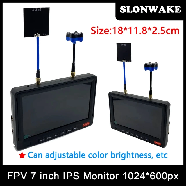 Alt view image 2 of 5 - monitor antenna 2,5.8G 56CH 7" FPV Color 1024*600 FPV Monitor Video Screen 7 Inch for FPV RC Multicopter Frame Wireless Composite Video Camera