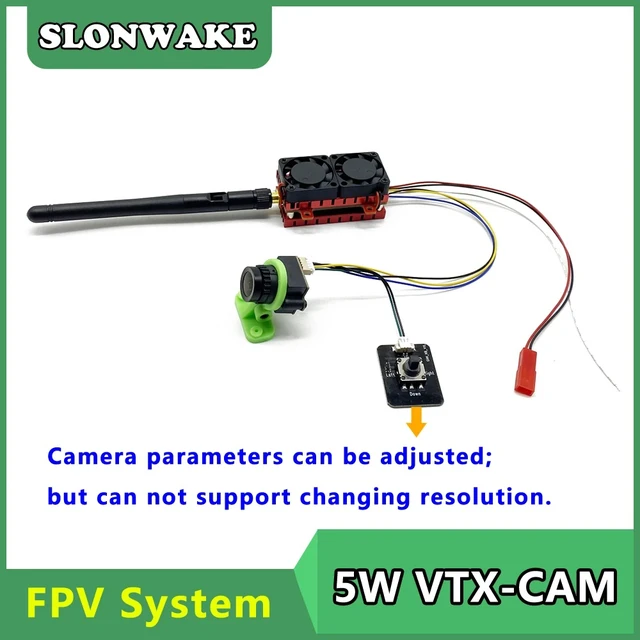 Alt view image 3 of 5 - fpv suit,Long Range 5.8G 48CH 7"inch FPV Monitor Receiver 1024*600px with 5000mW VTX FPV Transmitter and CMOS 1200TVL fpv camera for RC