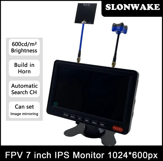 Main image of monitor antenna 2,5.8G 56CH 7" FPV Color 1024*600 FPV Monitor Video Screen 7 Inch for FPV RC Multicopter Frame Wireless Composite Video Camera