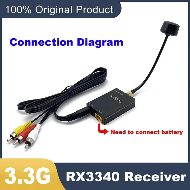Alt view image 2 of 5 - 3.3G Receiver,RockFlight 3.3G 16CH RX3340 VRX FPV wireless image transmission receiver frequency support 3310-3495MHz/automatic channel search