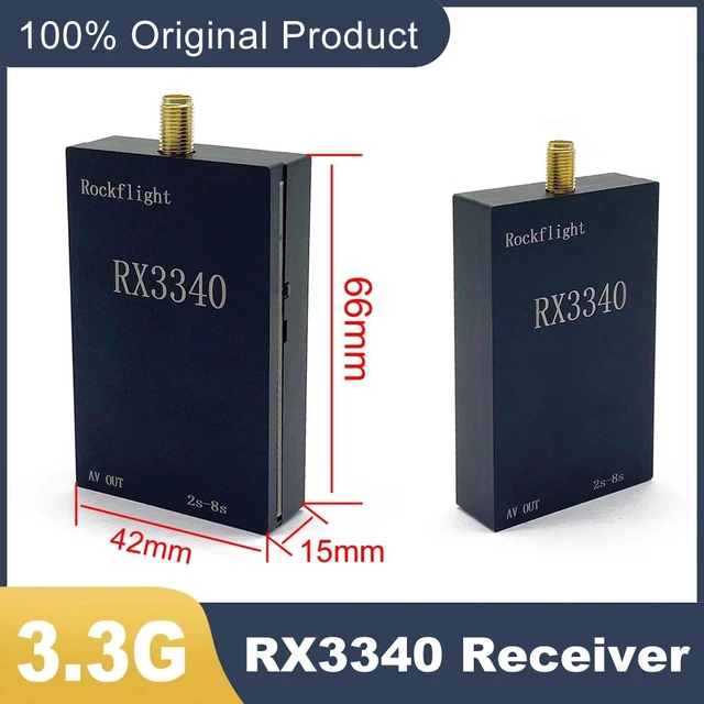 Alt view image 4 of 5 - 3.3G Receiver,RockFlight 3.3G 16CH RX3340 VRX FPV wireless image transmission receiver frequency support 3310-3495MHz/automatic channel search