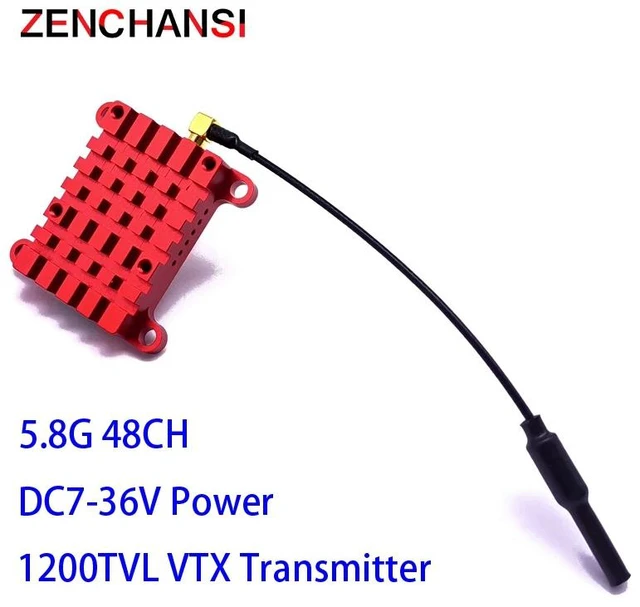 Alt view image 4 of 5 - 1.2W VTX,Long distance 5.8Ghz 1.2W 1.6W 2W FPV Wireless Transmitter 48CH With heat sink and fan Video AV Audio Sender for RC Plane