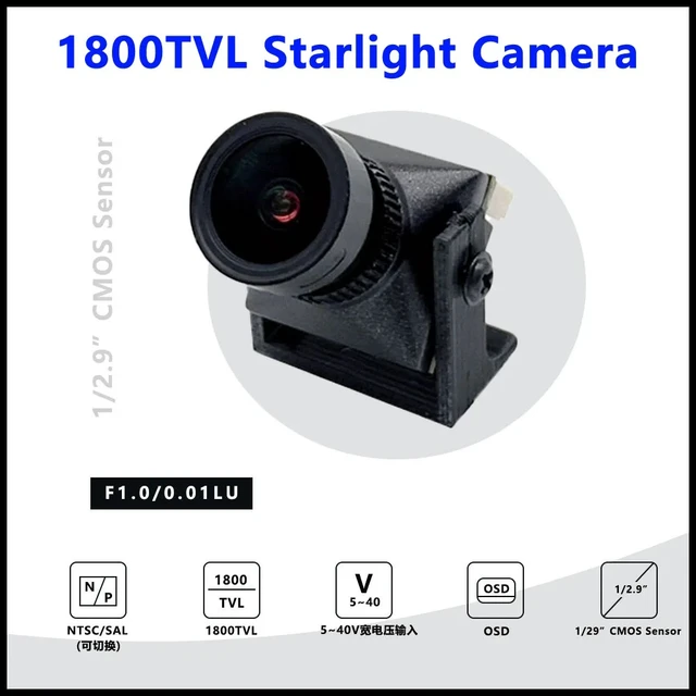 Alt view image 5 of 5 - 2W VTX Camera,SLONWAKE Over 20km 5.8g 2W high-power UAV wireless picture transmission setFixed Wing analog and fpv 1800TVL Night Vision camera