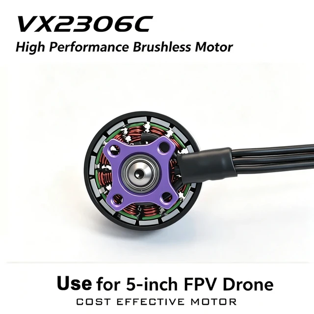 Alt view image 3 of 5 - 1850kv Black,4pcs RC DIY Parts VX2306C Motor 2450KV 4S 1850KV 1950KV 6S Brushless Motor and 5-inch racing propeller for FPV Long Range Drones
