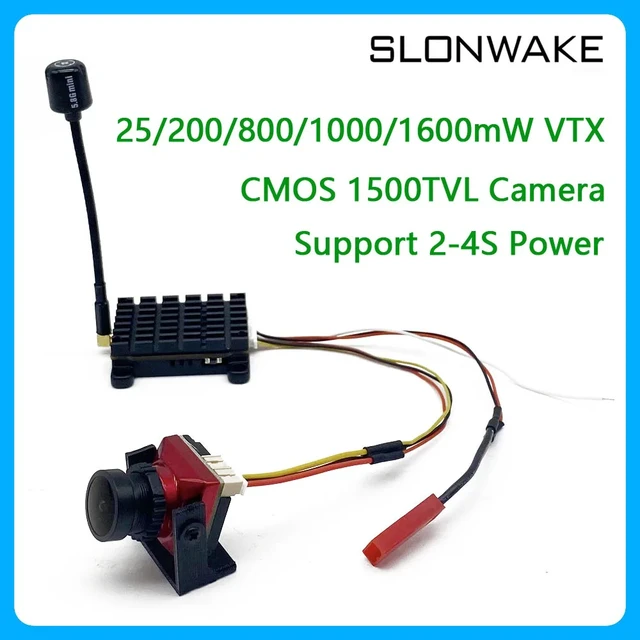Alt view image 2 of 5 - Red version 2,5.8G 48CH1.6W Video FPV Transmitter VTX 25mW/200mW/400mW/800mW/1600mW Adjustable and CMOS 1500TVL fpv camera use for RXC Parts