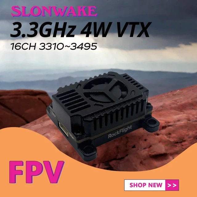 Alt view image 2 of 5 - 3.3G 4W VTX,RockFlight 3.3G Transmitter RFVTX-3340 4W 16CH Wireless Video Transmitter support IRC Protocol and MMCX Antenna Interface 7-28V
