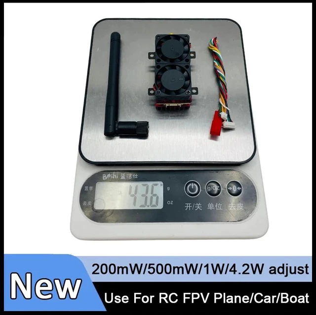 Alt view image 5 of 5 - 4.2W transmitter,SLONWAKE 5.8G VTX Video Transmitter 200mW/500mW/1000mW/4200mW adjustable VTX 2-6S build in two cooling fans use for RC Parts