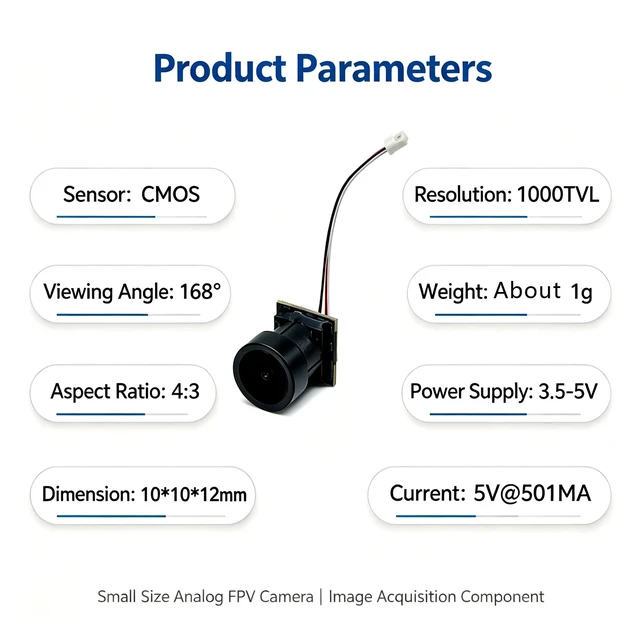 Alt view image 2 of 5 - CMOS 1000TVL,SLONWAKE Ant FPV Camera 1000TVL Ant Lite Analog Camera (FPV Cycle Edition) 4:3 NTSC/PAL Camera 168 angle for FPV Racing Drones