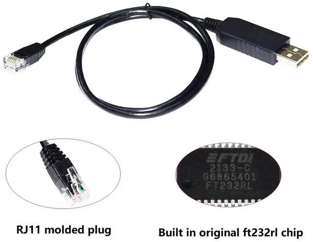 Alt view image 2 of 6 - FTDI EQDIR USB TO RJ11 RJ12 6P4C ADAPTER SERIAL CONTROL CABLE FOR SKY-WATCHER AZ, GTI MOUNTS CONNECT TO PC OR ZWO ASIAIR KABLE (3.6M Length)