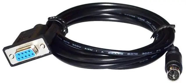 Main image of D-SUB 9 PIN DB9 FEMALE TO MINI DIN 6PIN MD6 MALE ADAPTER PLC PROGRAMMING QC30R2 CABLE FOR MITSUBISHI Q SERIES PLC TO PC KABLE 3M Length