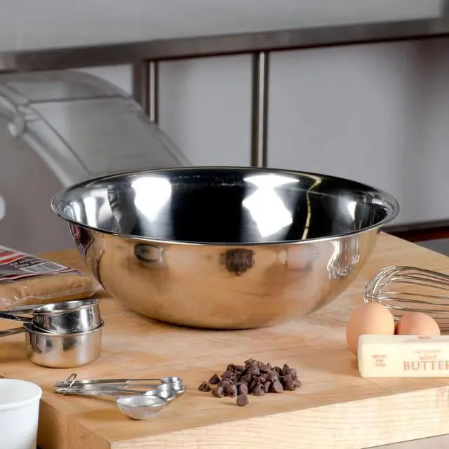 Alt view image 5 of 7 - Vollrath Round Economy Mixing Bowl Silver, 8 qt., 13-1/2" Diameter x 5" Depth, Stainless Steel | 1/Each