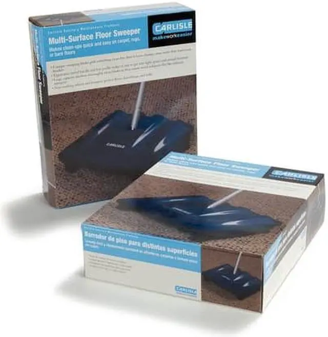 Alt view image 3 of 4 - Carlisle Duo-Sweeper Brushless ABS Plastic Multi-Surface Floor Sweeper Blue, 9.25" Length x 9.65" Width x 2.76" Height | 1/Each