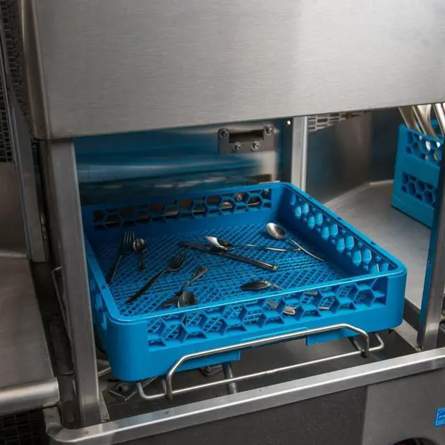 Alt view image 7 of 7 - carlisle rf14 carlisle blue color, polypropylene opticlean combination/flatware rack