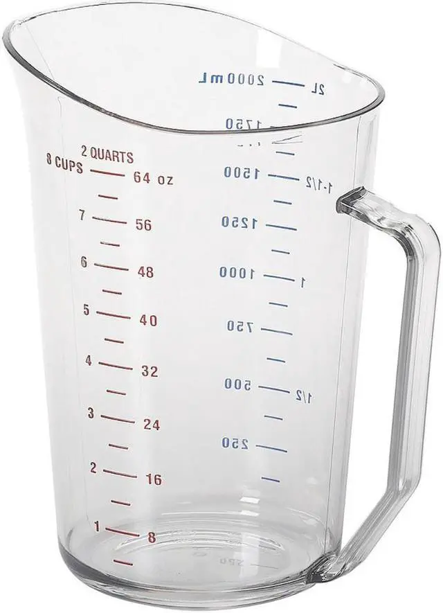 Main image of Cambro Camwear Polycarbonate Measuring Cup Clear, 2 qt. | 1/Each