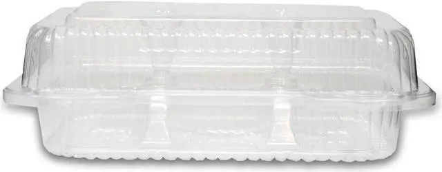 Alt view image 5 of 6 - Detroit Forming LBH-6646 6 Compartment Clear OPS Plastic Hinged Cupcake Muffin Container, 9 x 3 x 3 | 350/Case