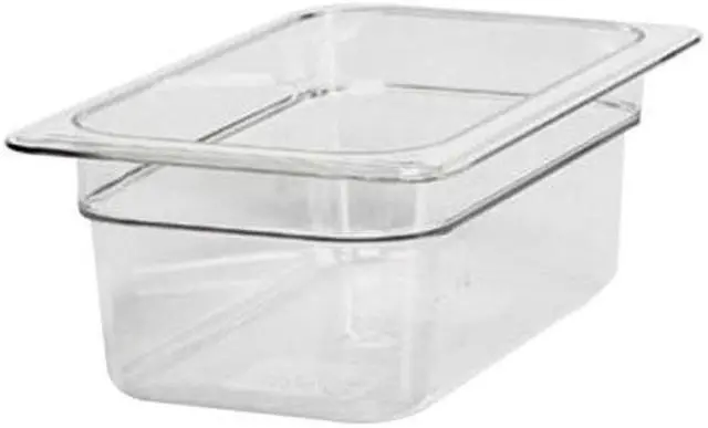 Alt view image 3 of 3 - Cambro 1/4 Size 4" Deep Camwear Food Pan 3 4/5" H x 6 1/3" W x 10 2/5" D Clear (44CW135) 78444