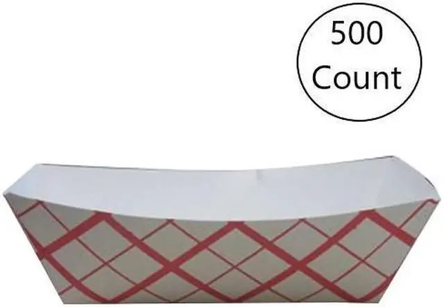 Main image of #3 Red Check Paper Disposable food trays - Microwaveable Plaid Dishes - Case of 500 by Southland