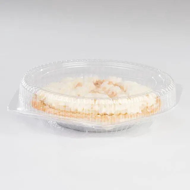Main image of Detroit Forming 10" Pie Container LBH-111 Clear OPS Plastic Hinged Locking Lid Shallow Dome Food | 100/Case
