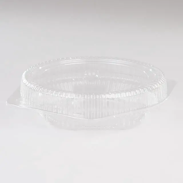 Alt view image 2 of 6 - Detroit Forming 10" Pie Container LBH-111 Clear OPS Plastic Hinged Locking Lid Shallow Dome Food | 100/Case