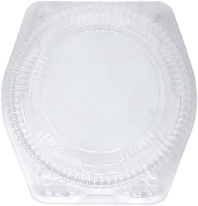 Alt view image 5 of 6 - Detroit Forming 10" Pie Container LBH-111 Clear OPS Plastic Hinged Locking Lid Shallow Dome Food | 100/Case