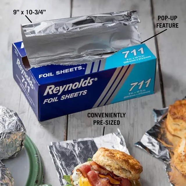 Alt view image 6 of 6 - Reynolds Pop-up Interfolded Aluminum Foil Sheets, Silver, 500/Box, Case of 6, 3000 Sheet