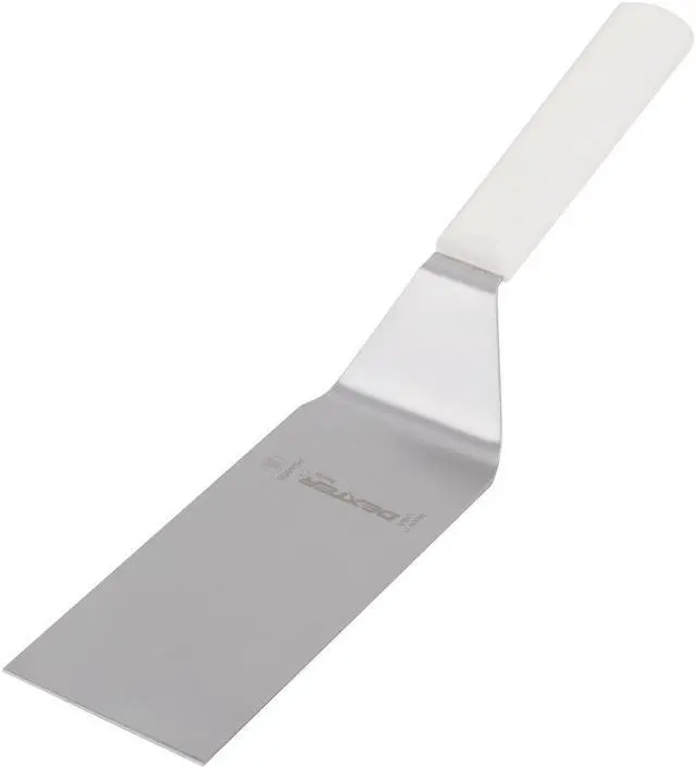 Main image of Dexter-Russell 31645 Basics Hamburger Square Edge Turner, Stainless Steel 6" x 3", White Handle | 1/Each