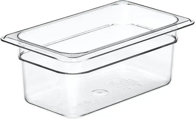 Alt view image 2 of 3 - Cambro 1/4 Size 4" Deep Camwear Food Pan 3 4/5" H x 6 1/3" W x 10 2/5" D Clear (44CW135) 78444
