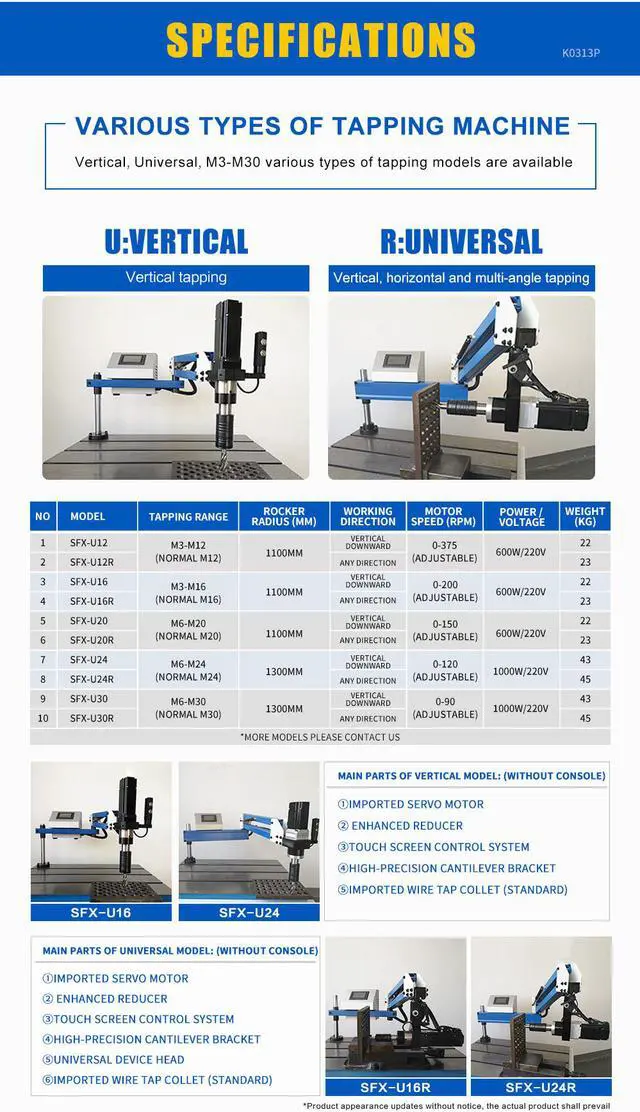 Alt view image 4 of 6 - Electric Tapping Machine Tapper with Universal 360 Degree Flexible Arm M3-M16