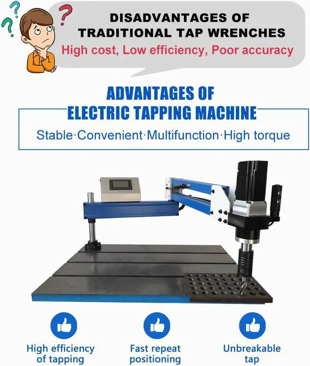 Alt view image 2 of 6 - Electric Tapping Machine Tapper with Universal 360 Degree Flexible Arm M3-M16