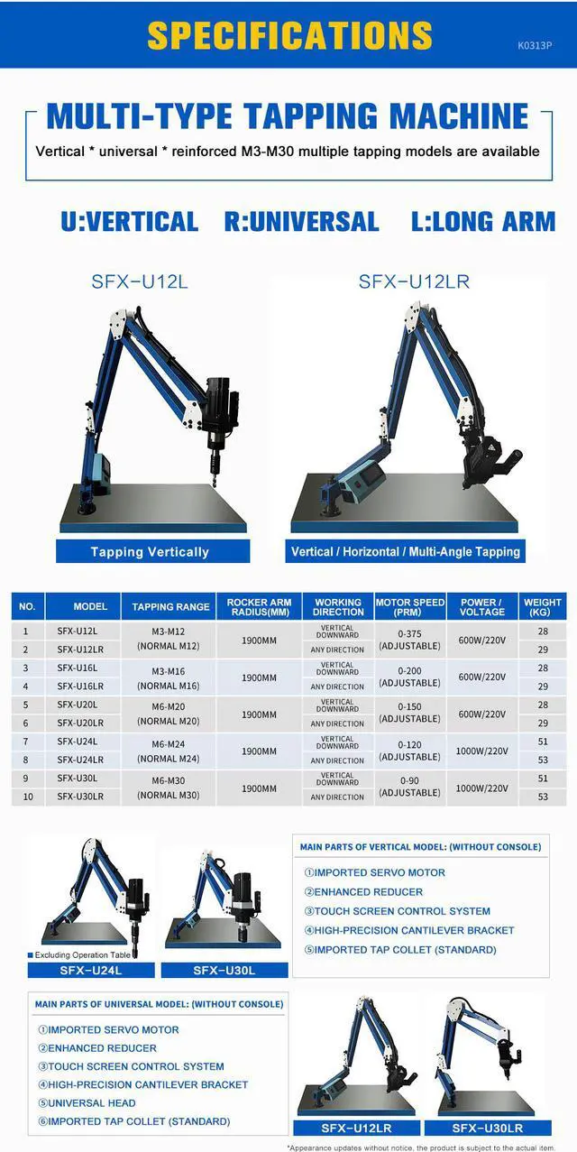 Alt view image 5 of 6 - Electric Tapping Machine Tapper with Universal 360 Degree Flexible Arm M3-M16