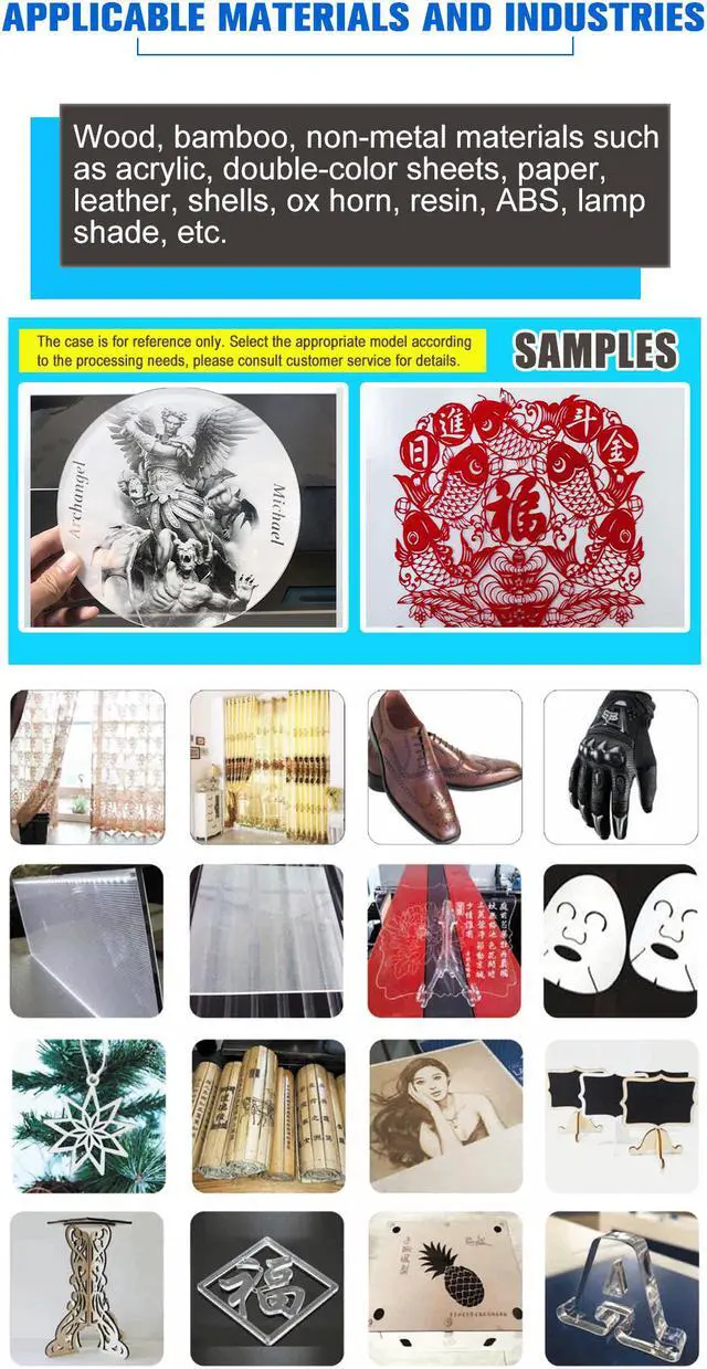 Alt view image 7 of 7 - 80W CO2 Laser Engraver Cutter Cutting Engraving Marking Machine 900mm× 600mm Ruida System