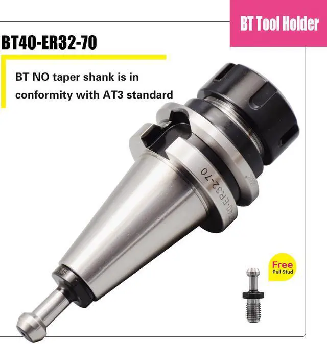 Alt view image 7 of 7 - 4Pcs BT40 ER32 70mm/2.76" Collet Chuck 25000RPM Tool Holder with Free Pull Studs for CNC Milling New High Quality One Year Warranty Fast Shipping