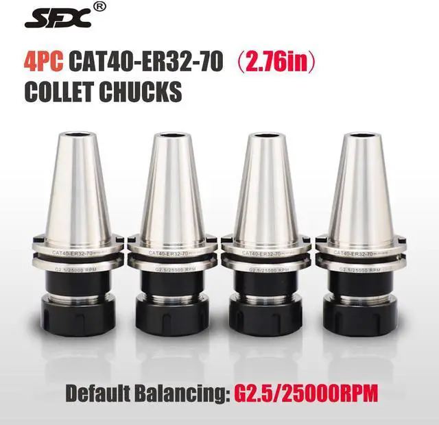 Main image of US Delivery CAT40 ER32 2.75" Shank Collet Chuck Tool Holder Taper Balanced G2.5 25000RPM New for Milling CNC Lathe CAT40-ER32-70