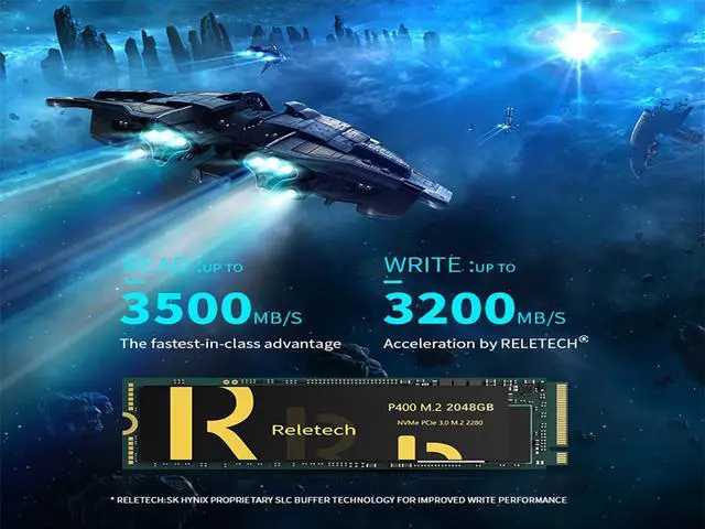 Alt view image 3 of 7 - Reletech P400 1TB M.2 PCIe 2280 Up to 3,500 MB/s NVMe M2 SSD DRIVE  Interface Internal Solid State Drive 3D-NAND Technology Gen3 x4 NVMe PC SSD Up to 3,500 MB/s