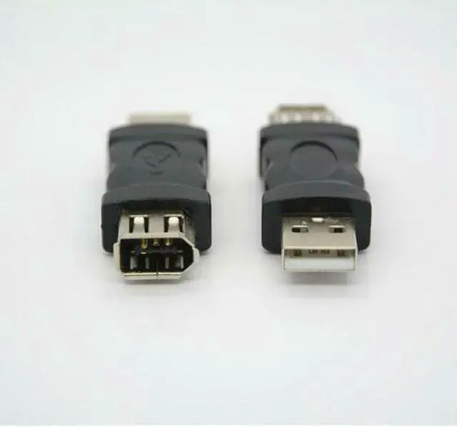 Alt view image 2 of 3 - Firewire IEEE 1394 6-Pin Female F to USB M Male Adapter Converter Joiner Plug PC