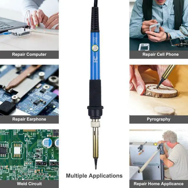 Alt view image 2 of 6 - 98PCS Wood Burning Pyrography Pen Kit 110V 60W Soldering Iron Wood Craft Tool