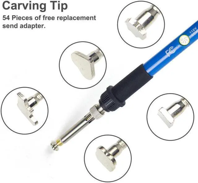 Alt view image 5 of 6 - 98PCS Wood Burning Pyrography Pen Kit 110V 60W Soldering Iron Wood Craft Tool
