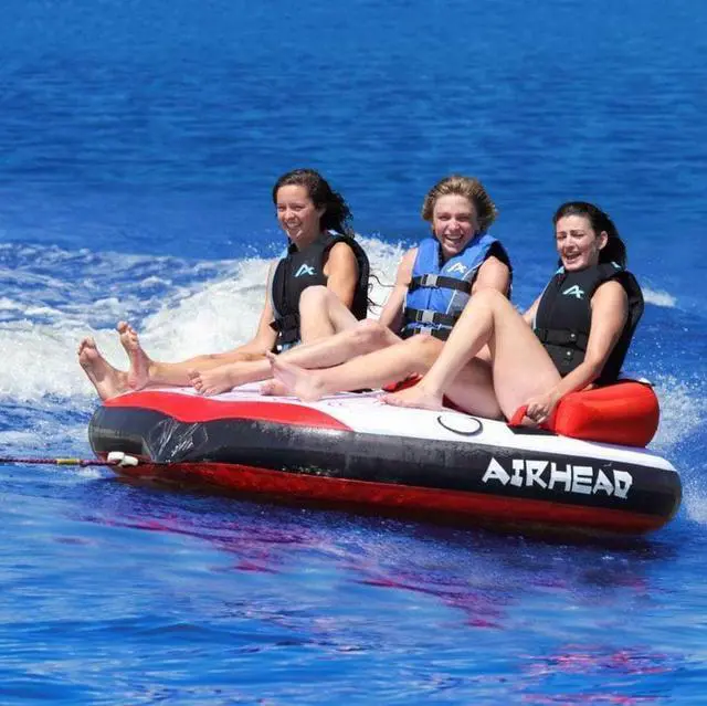 Alt view image 2 of 5 - Riptide 3 Triple Rider Iatable Boat Towable Backrest Tube | AHRT-13