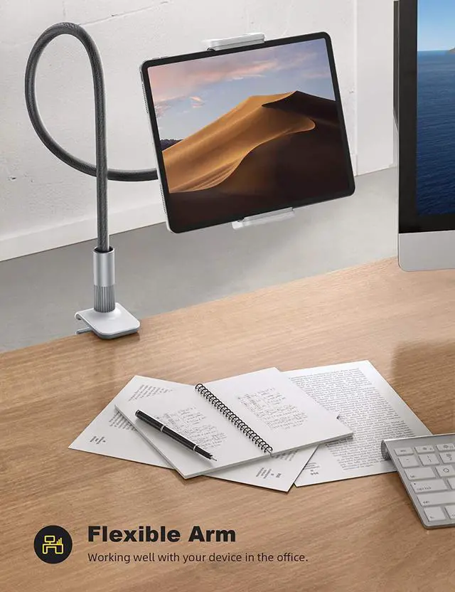 Alt view image 3 of 7 - Gooseneck Tablet Holder Tablet Mount : Flexible Arm Clip Tablet Stand for Bed Tablet Desk Mount Compatible with iPad Pro 11 Mini Air Galaxy Tabs More 4.7 to 10.5 Phones and Tablets