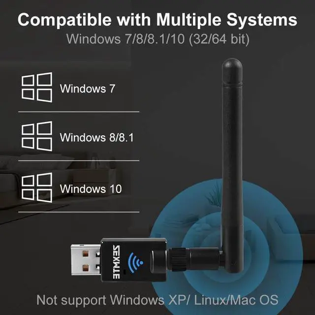 Alt view image 6 of 7 - Long Range USB Bluetooth 5.0 Adapter for PC USB Bluetooth Adapter Wireless Audio Dongle for Headphones Speakers 328FT / 100M5.0 Bluetooth Transmitter Receiver for Windows 10/8 / 8.1/7