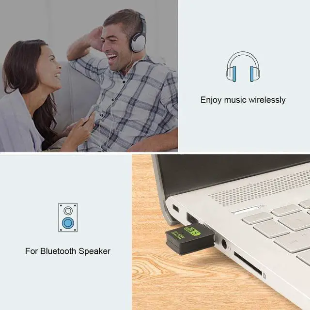 Alt view image 3 of 3 - Ovker USB WiFi Bluetooth Adapter 600Mbps Dual Band 2.4/5Ghz Wireless Network Card External Receiver Mini WiFi Dongle for PC/Laptop/Desktop